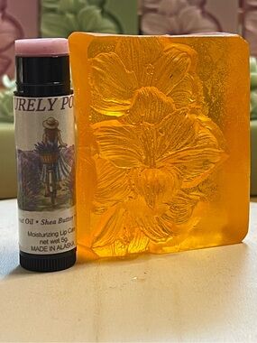 Purely Posh Moisturizing Lip Care Balm & Honey Soap in window Gift Box